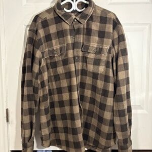 Brown Fleece Plaid Jacket